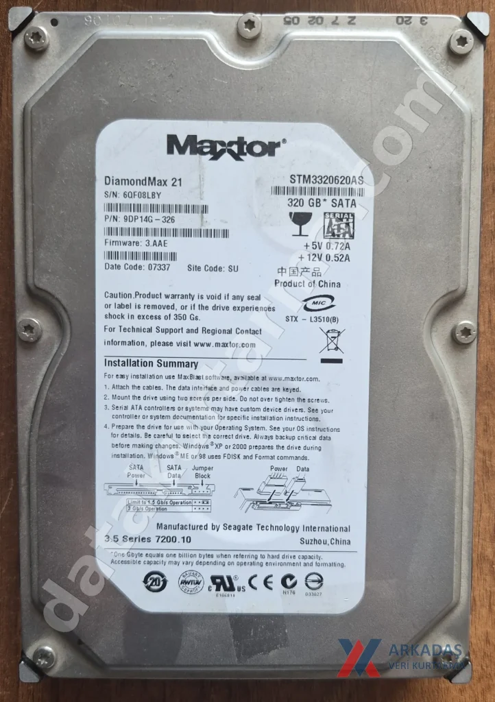 Maxtor STM3320620AS — ürün fotoğrafı 1
