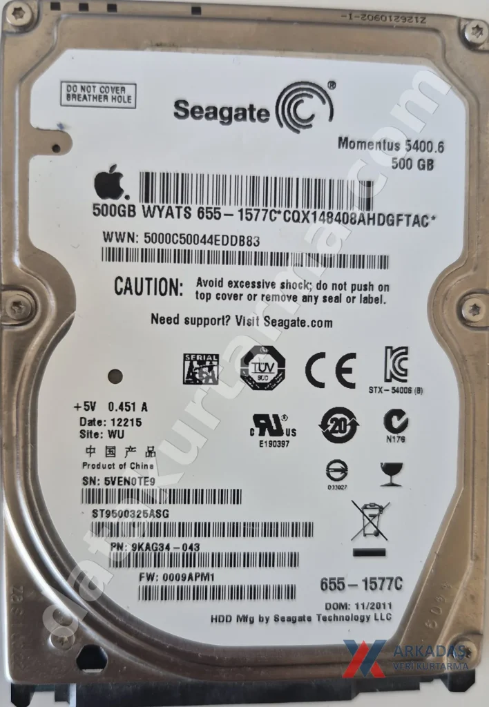 Seagate ST9500325ASG — ürün fotoğrafı 1