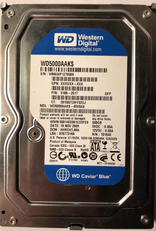 Western Digital WD5000AAKS-65V0A0 — ürün fotoğrafı 1