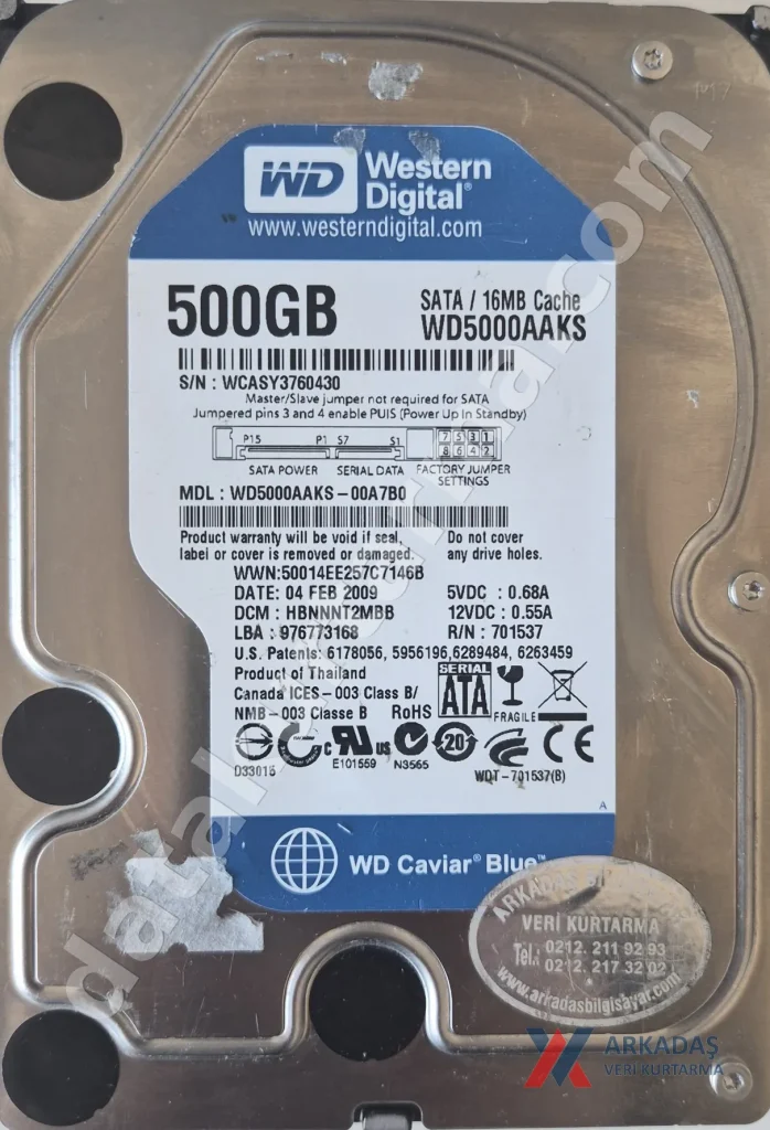 Western Digital WD5000AAKS — ürün fotoğrafı 1
