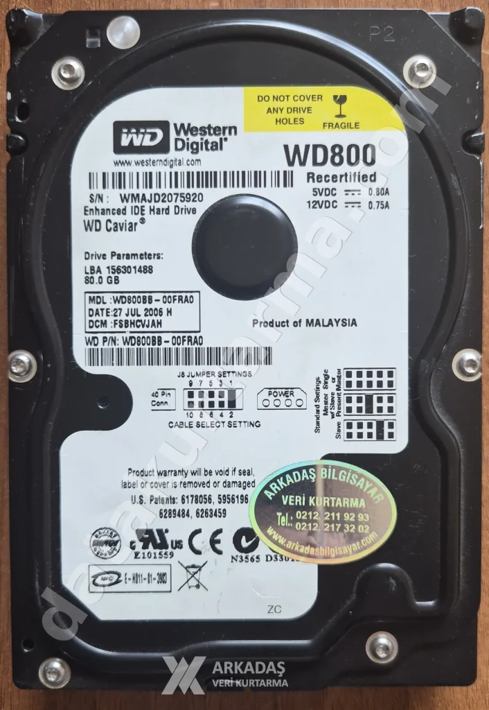 Western Digital WD800BB — ürün fotoğrafı 1